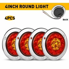 2x 4 Inch Round 16LED Red