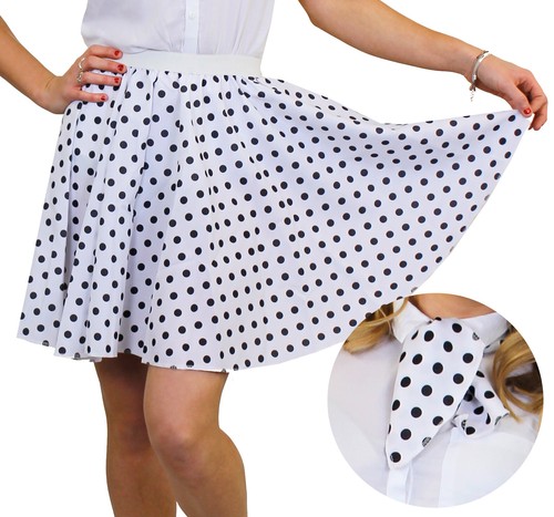Polka dot skirt - dot, white