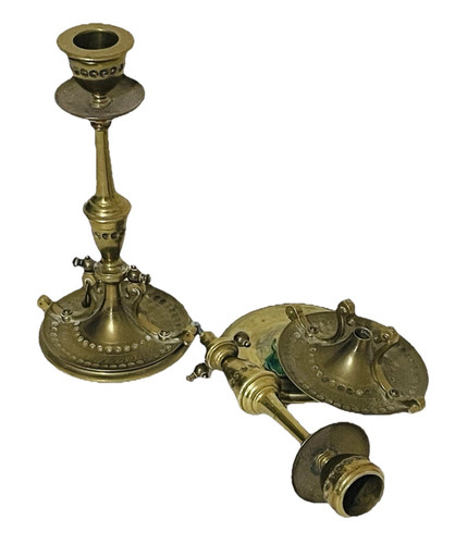Vintage brass candle - x,