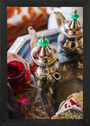 Moroccan tea set framed wall - tea,