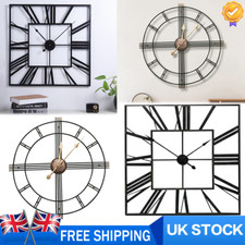 Extra Large Wall Clock Roman Numerals Giant Open Face Metal Round & Square Shape