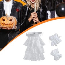 Lace Jabot and Cuffs Set White