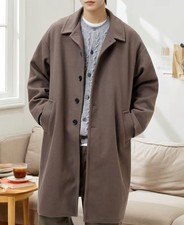 Men Mocha Brown Trench Coat