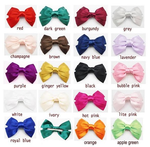 Satin ribbon big bow hair - 5",
