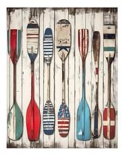 Rustic Nautical Oars Wall Art