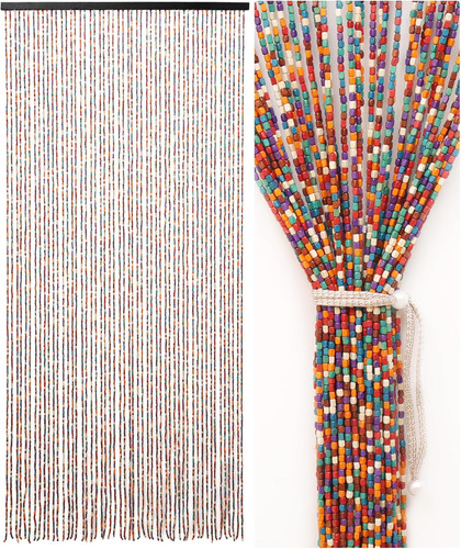 Colorful bamboo beaded door - colorful,