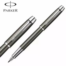 Good Metal Grey Grid Parker Pen IM Series Fine (F) Nib Fountain Pen