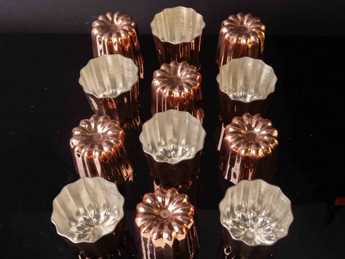 Copper canele set - copper, 12