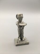VINTAGE ROYAL SELANGOR PEWTER BOY WITH A TOP FIGURE