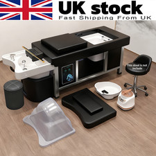 Japanese Head Spa WITH PLUMBING Bed Steamer Set 7-Color Light &Foot Bath Black