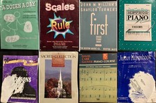 Piano Song Books Method,Scales,Sacred Collection,Jr. Hymnbook,First 8 PET RESCUE