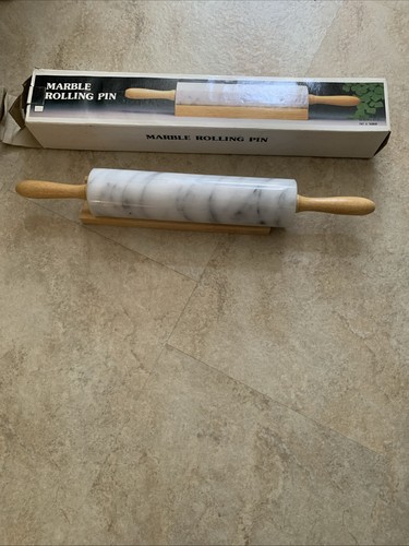 Marble rolling pin with wooden - rolling,