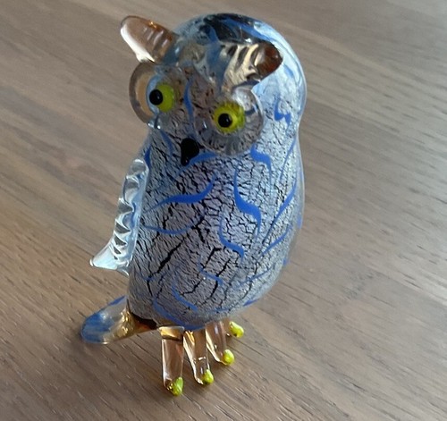 Stunning swirl art glass owl - glass,