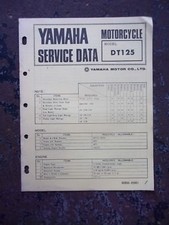 Yamaha dt125 Service Data Sheets