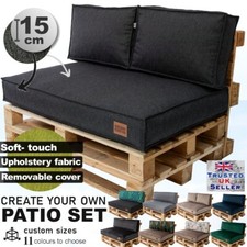 Premium Garden Pallet Cushions 120x65/ 80/ 120x40 cm seat thick : 15  Soft-touch