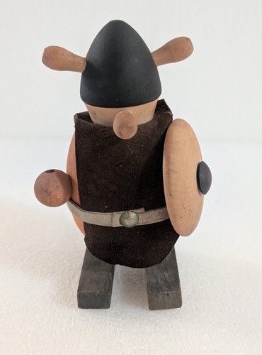 Vtg mcm danish wood - wood, leather