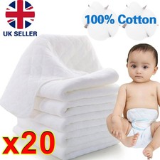 10-20 Pack Muslin 100% Cotton Baby Soft Swaddle Cloths Nappy Burp Bibs Reusable