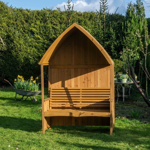 Garden arbour with bench - garden,