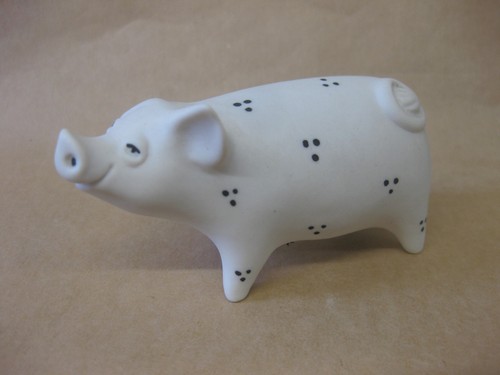 Porcelain pig figure - porcelain,
