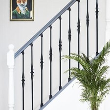 Matte Black "Rowton" Steel Stair Spindles - With or Without Brackets