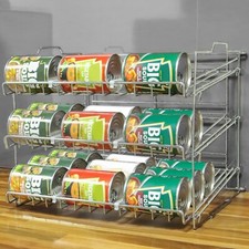 Stackable Can Rack Organizer 3 Tier Dispenser Storage for 36 Tins Kitchen Holder
