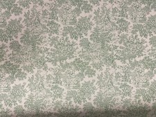 Vintage Linen Fabric Petite Toile  Chalke Green Curtain Blind Upholstery