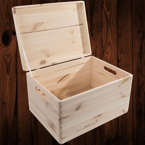 Xlarge wooden toy chest trunk - wooden,