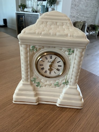 Belleek cashel clock - belleek, 7.75