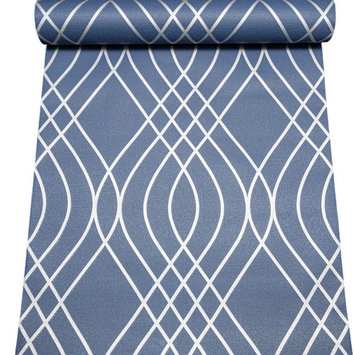 Blue silver geometric - silver,