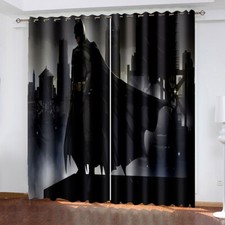 Boys 3D Blackout Curtains Bedroom Batman Curtains Thermal Ring Top Eyelet T1