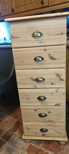 Solid pine drawer tall boy - 6,