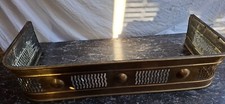 Antique brass fireplace guard fender