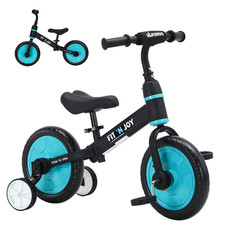 Kids Balance Bike 4 in 1 Adjustable Pedals Training Wheels Toddler Learn Ride