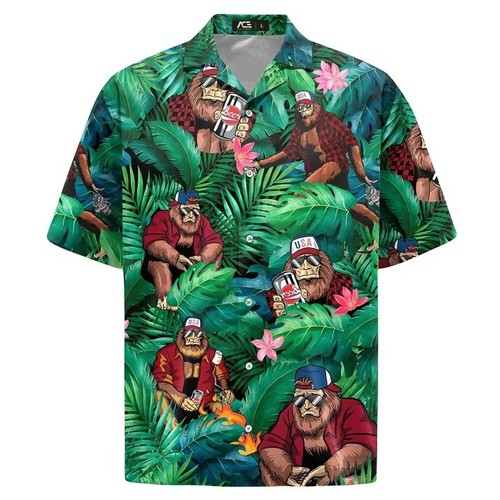 Mens button down - button, animal