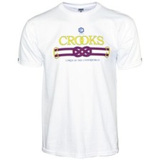 CROOKS and CASTLES Underworld T-Shirt WHITE - Medium or Large Mens