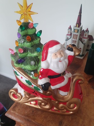 Christmas light santa - up,