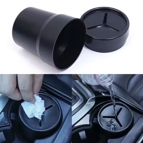 Black car trash can ashtray - black,