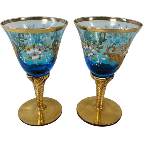 Goblet glasses floral - goblet,