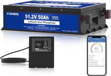 48V 50Ah LiFePO4 Lithium Battery Metal Case Built-in 50A BMS for Golf Cart UPS