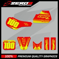 HONDA QR 50 MOTOCROSS GRAPHICS MX GRAPHICS KIT BLOCK RED/YEL-F