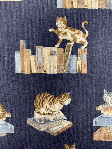 Cats fabric library book cat
