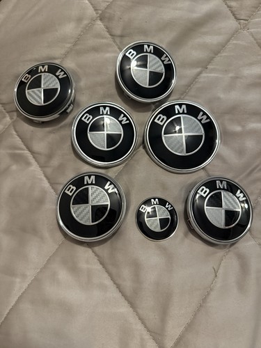 Bmw badges carbon 82mm 4x - badges, 2x