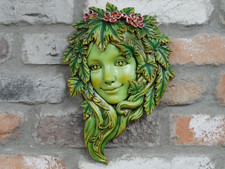 Aged Rustic Design Tree Woman Lady Bust Wall Art Plaque Ornament Garden Decor