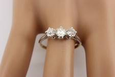Edwardian Vintage 18ct Gold & Platinum 3 stone .50c Diamond Ring. Bright  NICE1