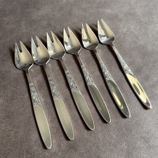 6x VINTAGE GROSVENOR CHRISTINE SILVER PLATE SPORK CUTLERY BUFFET FORKS SPLAYDS