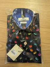 Claudio Lugli Macarons Mens Black Shirt. Size M 39-40. New In Packaging