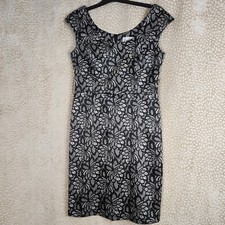 Joseph Ribkoff Womens Dress Satin Floral Print Size UK 14 Round Neckline Zip