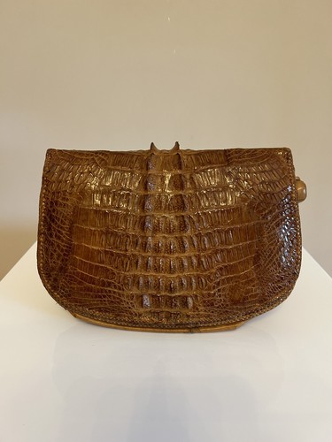 1950 crocodile skin clutch - 1950’s,