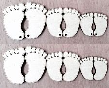 laser cut baby foot feet shapes Embellishments mdf Craft 40,50,60 mm