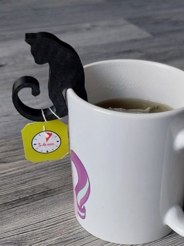 Printed cat tea bag holder - cat,